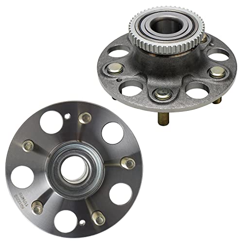 Image of Detroit Axle - Pair Rear Wheel Bearing Hubs for Acura 2002-2006 RSX 2004-2005 Honda Civic, Wheel Hub Bearings Assembly Replacement [5 Lug w /ABS]