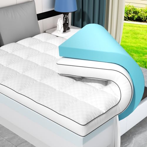 PAYHUIN King Memory Foam Mattress Topper with Cooling Gel