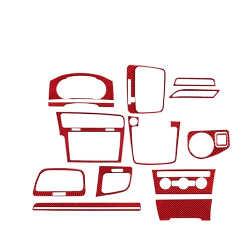 Autocollants en Fibre de Carbone pour Console Golf 7 : Protection Anti-Rayures et Style GTI Rouge