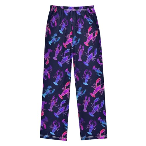 ALAZA Lobster Colorful Neon Pajama Lounge Pants Long Sleep Pajama Bottoms with Pockets2