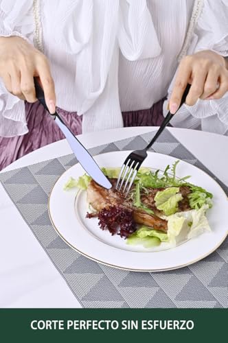 Image of Otto Koning Cutlery Set 32 Pieces - Black Cutlery Set Made of High-Quality Stainless Steel, Modern Cutlery Sets for 8 People, Dishwasher Safe, Mirror Polished, Durable, Elegant Design