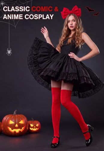 Image of Azue Women Non Slip Thigh High Socks Knee High Boot Stocking Leg Warmers | Soft cotton comfort,Non-slip silicone stay-up fit,Elastic stretch,Vibrant colors for daily wear,Halloween,or cosplay