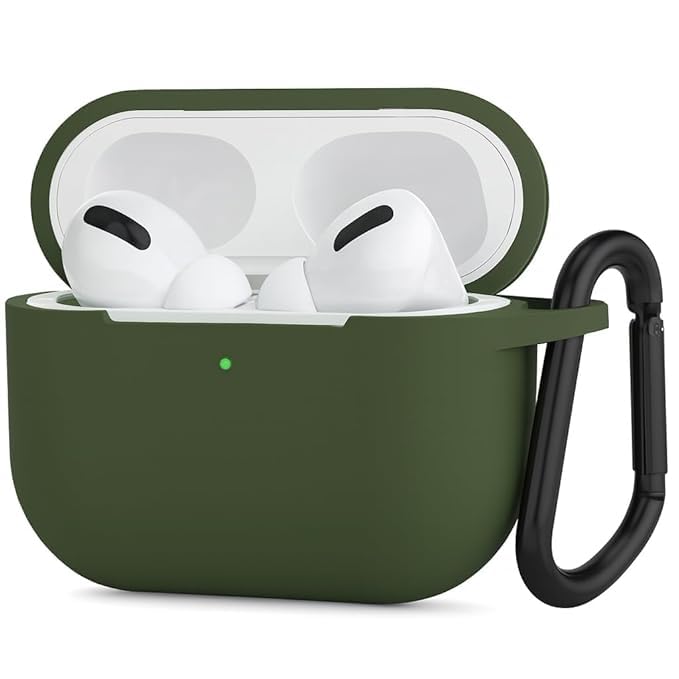 Image of PLUK for Apple AirPods Pro 3 Generation(2025) Soft Silicone Case Cover Shockproof Protective Silicone 360 Full Protection Dust-Proof Shockproof Case Cover with Hook (Case Only) - Royal Green