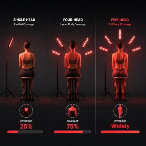 Image of Red Light for Face and Body, Infrared Light Therapy Lamp with Stand Led 660nm Red Light-Therapy& 850nm Infrared Light Device