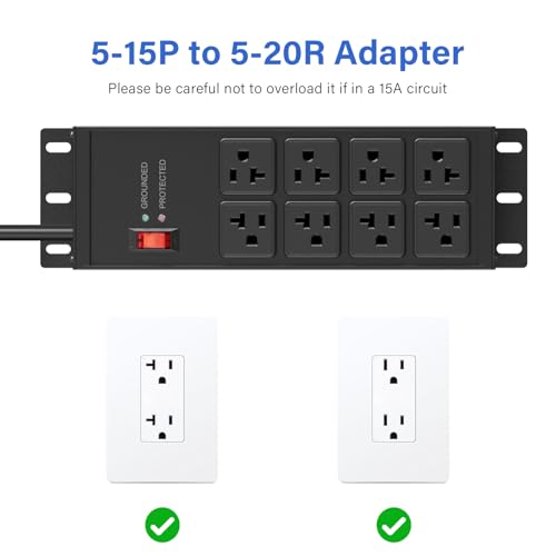 Image of CCCEI 12 Gauge Heavy Duty Power Strip, 8 Ports, Black, 25FT.