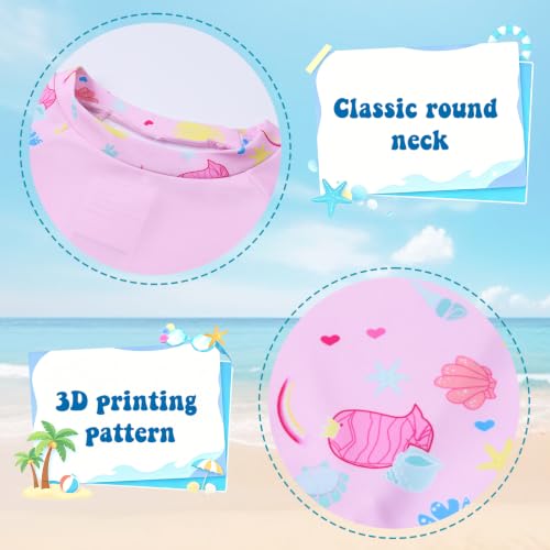 Image of Girls Swimsuit Two Piece Rash Guard Set for 4-14 Years UPF 50+ UV Protective Long Sleeve Swimwear