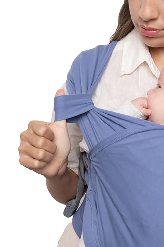 Image of Boba Pre-Wrapped Baby Wrap Carrier with Buckle, Easy Adjust Soft Infant Baby Carrier Hybrid for Boy or Girls, Baby Sling for Newborn up to 35 lbs (Vintage Navy Blue)