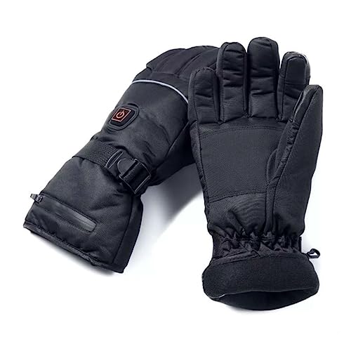 Gants chauffants ski hiver chauds extérieur avec modes réglables et texture résistante noir S