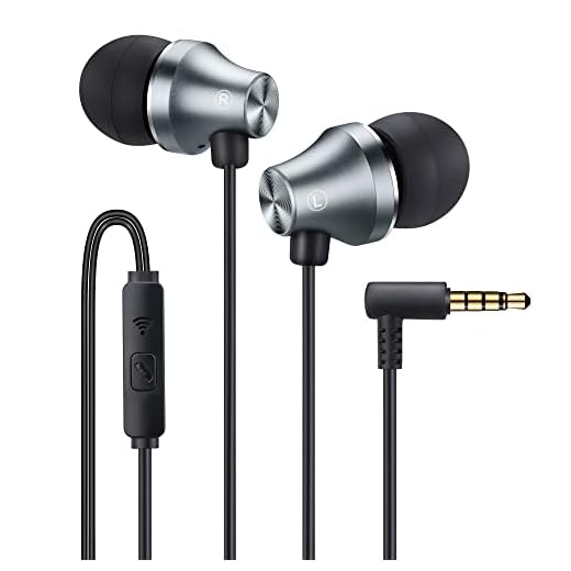 iRAG A101 Wired Earbuds Headphones Noise Isolating in-Ear Earphones with Microphone Remote with 3.5mm Plug in Audio Jack (Gun Metal)