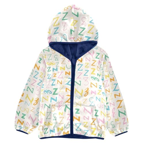 Letter Z Girls Fleece Jacket Girls Fall Jacket Girls Zip Up Hoodie Girls Sherpa Jacket 2-10T