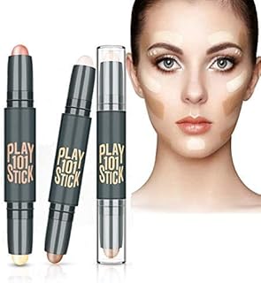 Contour Stick, Concealer Contour, Face Highlighters, 6 Colour Make up Concealer contouring Stick, Makeup Double-end Highlight Professional Makeup Wonder Stick, Conceal, Highlight & Contour, 3PCS