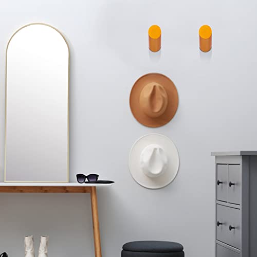 Agitatesand Wood Wall Hooks, 4 Pack Golden Coat Hooks Wall Mounted Rustic Wooden Hooks Heavy Duty Robe Hook Hat Rack | Hooks For Hanging Bathroom Towels Clothes Hanger #TOP5