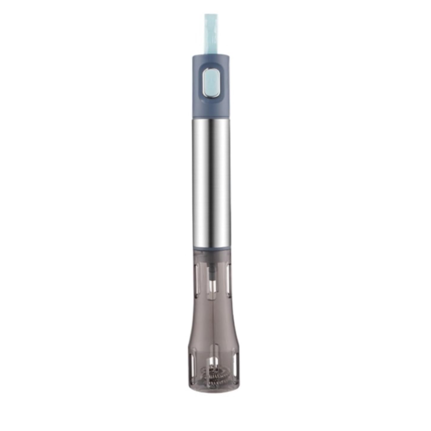 Espumador De Leche para Espresso Espumador De Leche De Acero Inoxidable, Burbujeador De Leche De Mano, Fabricante De Espuma Eléctrica para Café Espumador Batidora(Blue)