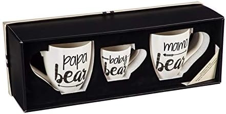 Cypress Home Beautiful Bear Family Ceramic Cup O' Java Cup Gift Set - 6 x 4 x 4 Inches Indoor/Outdoor home goods For Kitchens, Parties and Homes