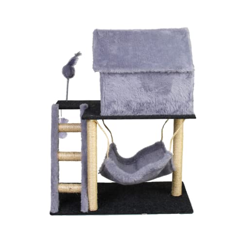 Arranhador Gato Casa Dois Andares com rede e Escada