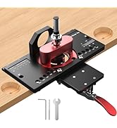M-T Concealed Hinge Jig, 35mm Metal Cabinet Door Hinge Hole Drilling Jig with Quick Clamp and Dus...