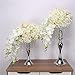 LANLONG Set of 2 Crystal Centerpieces for Tables Silver Metal Flower Vase Stand for Wedding Party Reception Home Decor