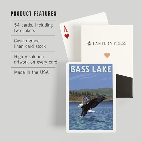 Baraja de Poker Bass Lake California de 52 Cartas miniatura 3