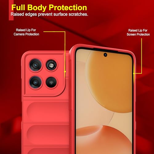 Image of Zapcase Back Case Cover for Motorola G67 Power 5G | Compatible for Motorola G67 Power 5G Back Cover | Liquid Silicon Magic Case with Camera Protection | Red