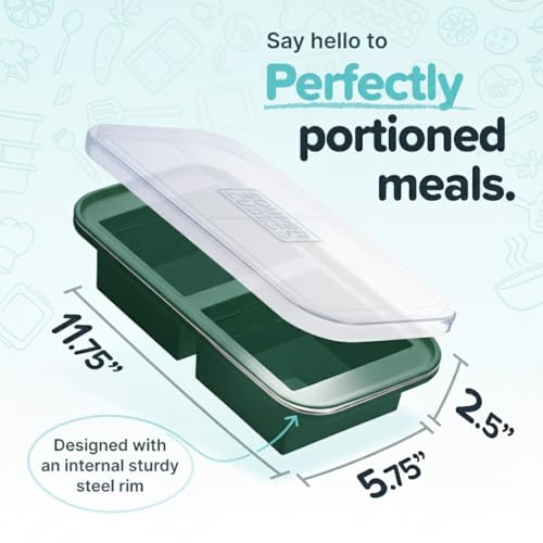 Image of Souper Cubes 2 Cup Silicone Freezer Mold, Kale, 1-Pack | 100% Platinum-Cured Silicone Freezer Cube, Oven and Microwave Safe, Perfect for Freezing Lasagna, Casseroles and More