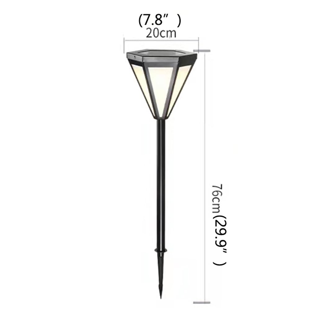 Współczesna zewnętrzna solarna lampa trawnikowa, wodoodporna, willa, ogród, dziedziniec, dzielnica, dzielnica mieszkalna, lampa trawnikowa, styl 7, wys. 76 cm, solarna 1 szt