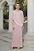 S.L. Fashions Women's Long Capelet Mother of The Bride Dress with Metallic Trim (Petite and Regular Sizes), Faded Rose, 12P
