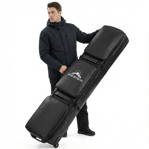 YESUNEED Ski Bag with Wheels 6569 Inch Snowboard Bag Waterproof 900D Ski Bags for Air Travel Padded Extendable Snowboard Bag with Wheels