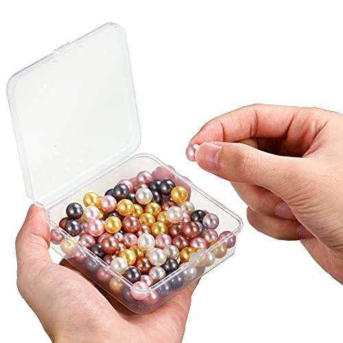 Image of Jetec 30 Pieces Mini Plastic Clear Beads Storage Containers Box for Collecting Small Items, Beads, Jewelry, Business Cards, Game Pieces, Crafts (3.3 x 3.3 x 1.1 Inch)