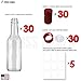 5oz Hot Sauce Bottles, Empty Clear Glass Woozy Bottles with Shrink Capsules, Small Wine Bottle with Shirnk Bands, Canning Bottle Cap Orifice Reducer Self-Printable Labels Free Design Template (30 RED)