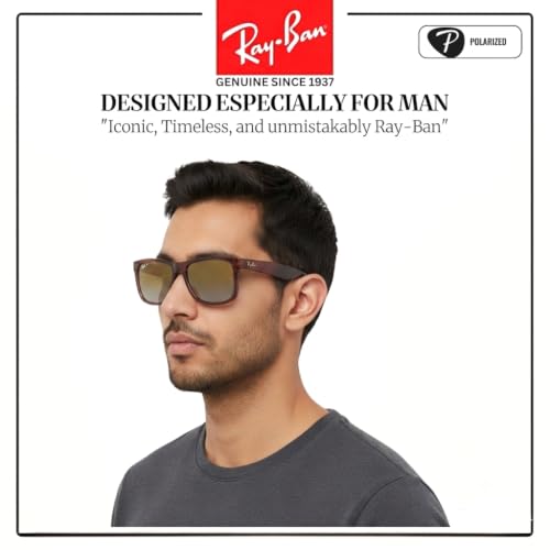 Image of Ray-Ban RB4165 JUSTIN CLASSIC Square Shaped Sunglasses for Men with Official RAYBAN Eyewear Kit