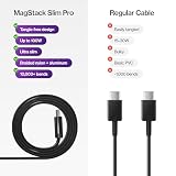 Statik MagStack Kabel USB C na USB C, magnetyczny, zapobiegający plątaniu, płaski kabel do szybkiego ładowania, magnetyczny kabel do ładowania, kompatybilny z iPhone 16 Pro Max, 15, Galaxy S24 Ultra