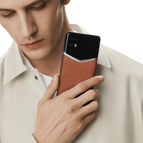 iVERTU Calfskin 5G Phone, Unlocked Smartphone, Secure Encrypted, 64MP Camera, 12+512G, 120Hz FHD+(1080 * 2400) OLED Display, Dual SIM, Fast Charge (Caramel Brown)