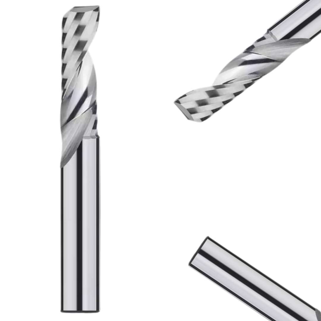 RACEL VHM Einzahnfräser Ø3–12 mm – CNC Einschneider für Aluminium, Kunststoff, Holz & MDF – DLC-beschichtet oder poliert, 55 HRC, 30° Schneidenwinkel (Poliert, Ø8x32x60 mm - Schaft = 8 mm)