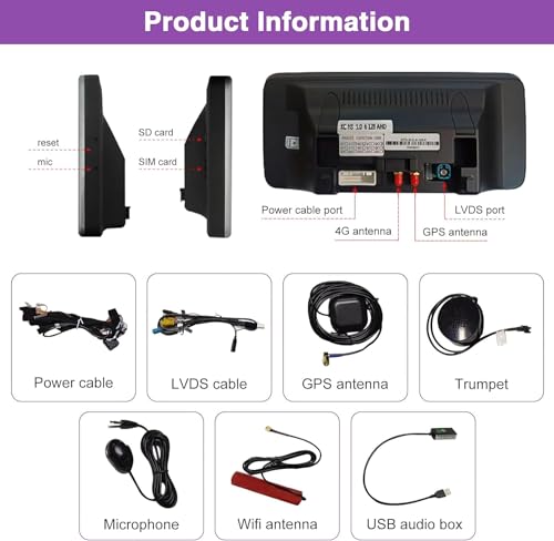 NINETOM Rádio para carro Android 13 – Tela sensível ao toque de 12,3 polegadas para Mercedes Benz NT