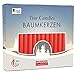 BRUBAKER Tree Candles - Pack of 20 - Red - 3¾ x ½ Inches (9.5 x 1.27cm) - Made in Europe - Pyramids, Carousels & Chimes