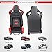 WTRAVEL Racing Seats 2 Pcs Reclinable Bucket Seats with 2 Sliders Adjustable PU Leather Seats Universal Sport Seats for Cars (Black Red, 36.6