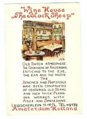 The Black Sheep on the Garret Postcard Amsterdam Holland Wine House