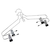 Organize It All Add-On Stackable Hangers with Non Slip Adjustable Clips (2 Pack) Chrome