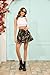 Women's Mini Camo Cargo Skirt with Chain High Waisted Camouflage Denim Y4k Jean Mini Skirt Short with Pocket L
