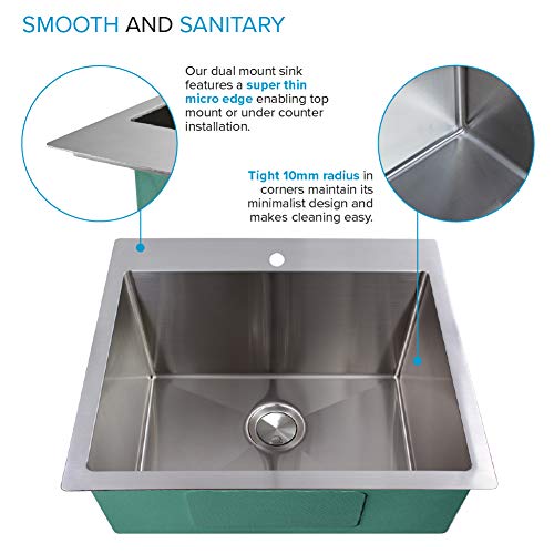 Transolid Lsa2-252212-Bs 25-In X 22-In Dual-Mount Laundry/Utility Sink Kit In Brushed Stainless #TOP6