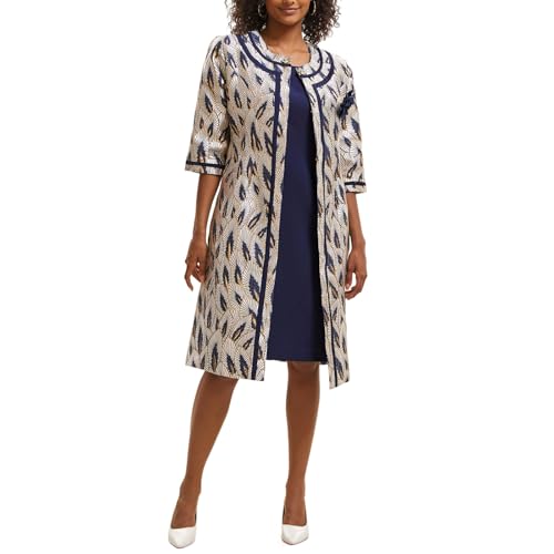 Women's Formal Church Dress Suit with Embossed Embroidery Long Jacket Church Set for Special Occasions or Wedding Parties4