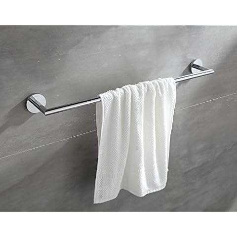 BUVELOT Towel Racks for Bathroom, Towel Bar 26 Inch, Wall Mounted and Modern Hotel Style with Bath Towel Holder, Chrome, Brass, 077070-CR Leo Series Cover