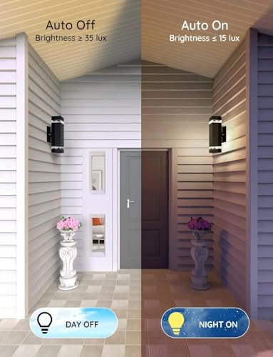 Image of rosykite Motion Sensor Dusk to Dawn Outdoor Wall Lights, Exterior Sconce