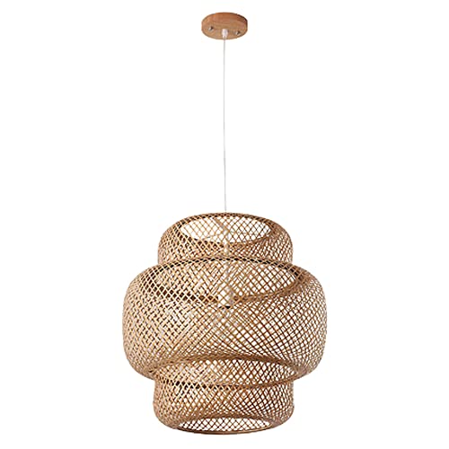Lampe suspendue à rotin pour îlot de cuisine et salon