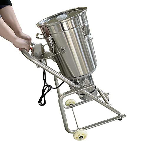 TECHTONGDA Commercial Heavy Duty 32L Fruit Vegetable Pulper Blender 1800W High Speed Industrial Puree Machine with Tiltable Stainless Steel Container Dual Blades
