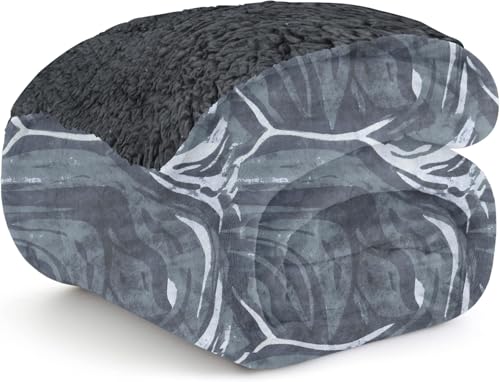 Cloth Fusion 400GSM Sherpa Fleece AC Blanket Double Bed for Winter (88X90 Inches, Abstract Grey)