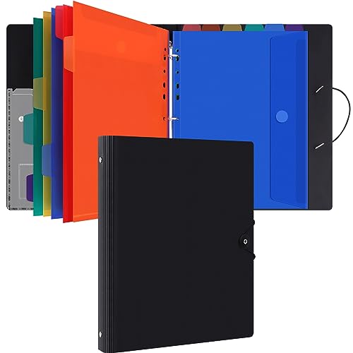 Trieur document pochette plastique A4 noir Uquelic avec rabat de bureau