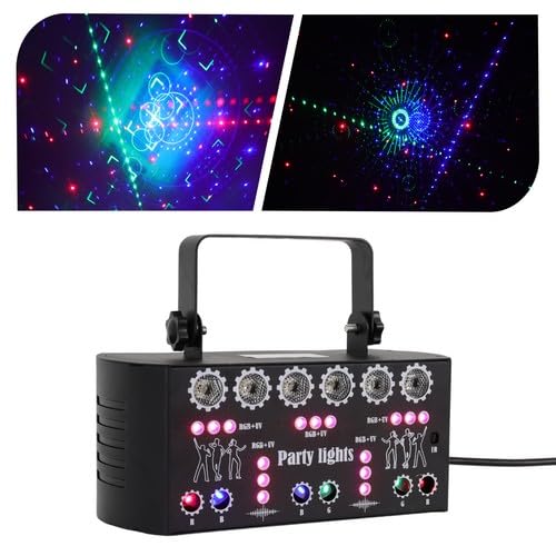 Partylicht Led Mit Fernbedienung FüR Discokugel Beleuchtung Partyleuchte 27LumièRes Disco Dj Schwarz 22 * 10 * 9.5Cm Halloween Weihnachten Klub Party Feiertage