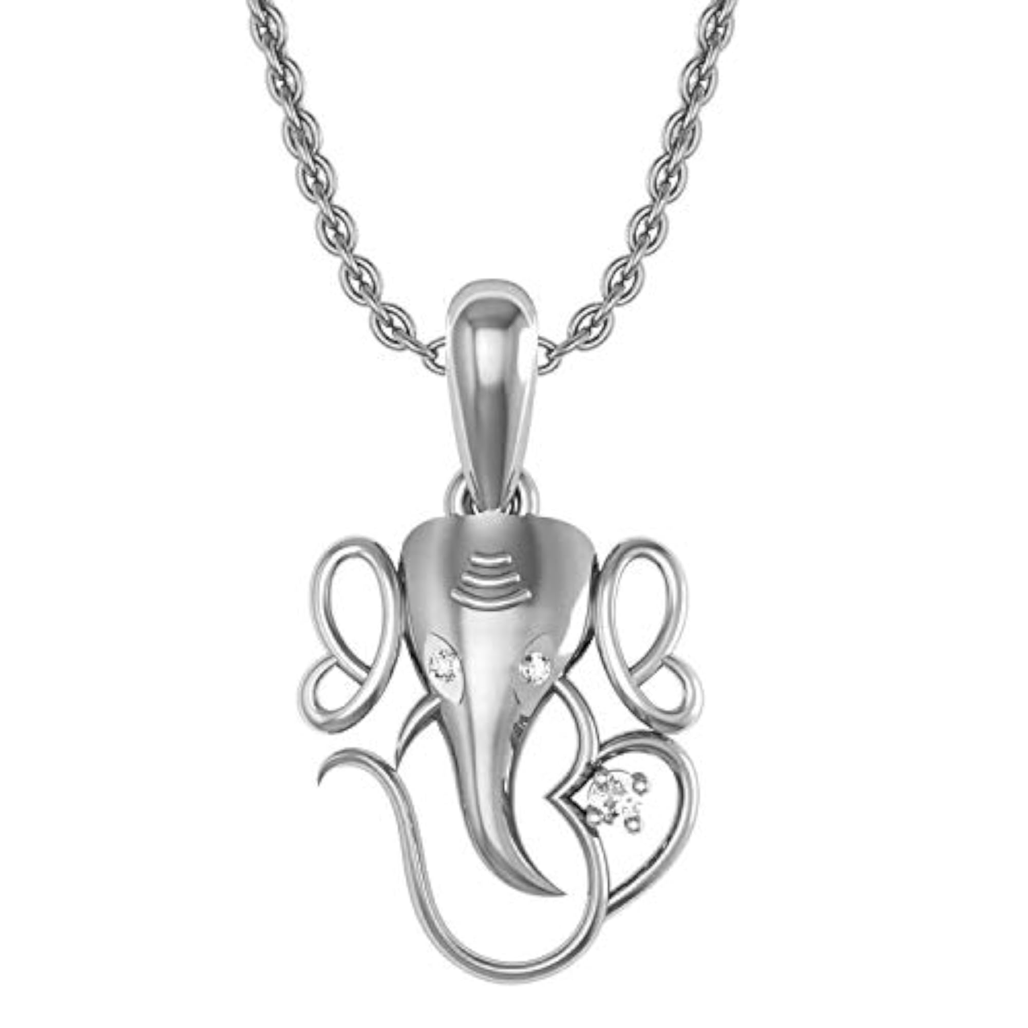 9KT White Gold Pendant, Classic Design