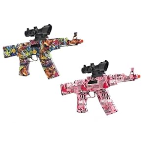 2 PCS Manual Gel Ball Blaster Splat Orby Gun, Gel Gun Blasters, Outdoor Yard Backyard Shooting Games, Birthday Christmas Ideas for Ages 14+ Years Old (Mix Color)